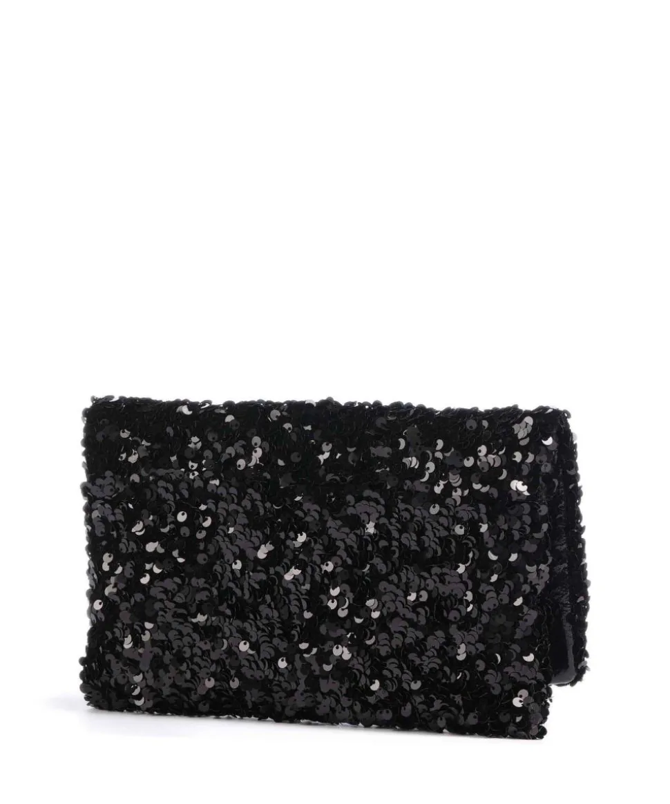 Sequins Clutch Rindsleder schwarz
