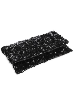 Sequins Clutch Rindsleder schwarz