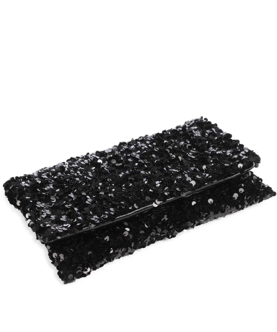Sequins Clutch Rindsleder schwarz