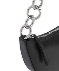 Sfera Mini Schultertasche genarbtes Leder schwarz