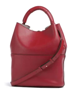 Sfera S Bucket bag fein genarbtes Leder dunkelrot
