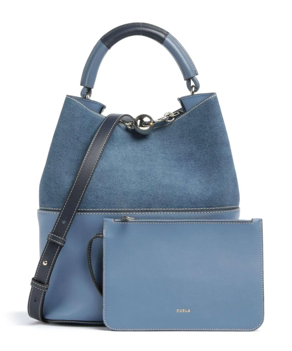 Sfera S Bucket bag Leder blaugrau
