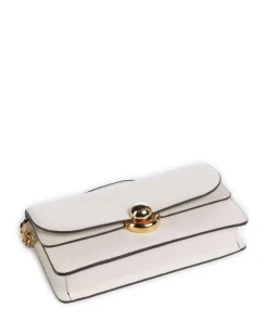 Sfera S Schultertasche fein genarbtes Leder, aufgerautes Leder creme