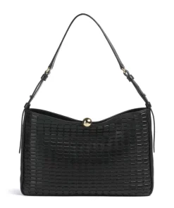 Sfera Soft L Beuteltasche fein genarbtes Leder schwarz