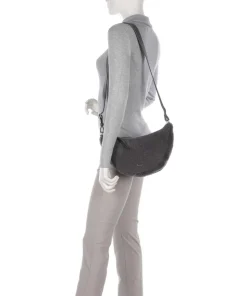 Shearling By My Side Umhängetasche Fell, genarbtes Rindsleder dunkelgrau