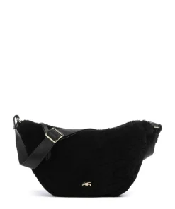 Shearling By My Side Umhängetasche Fell, genarbtes Rindsleder schwarz