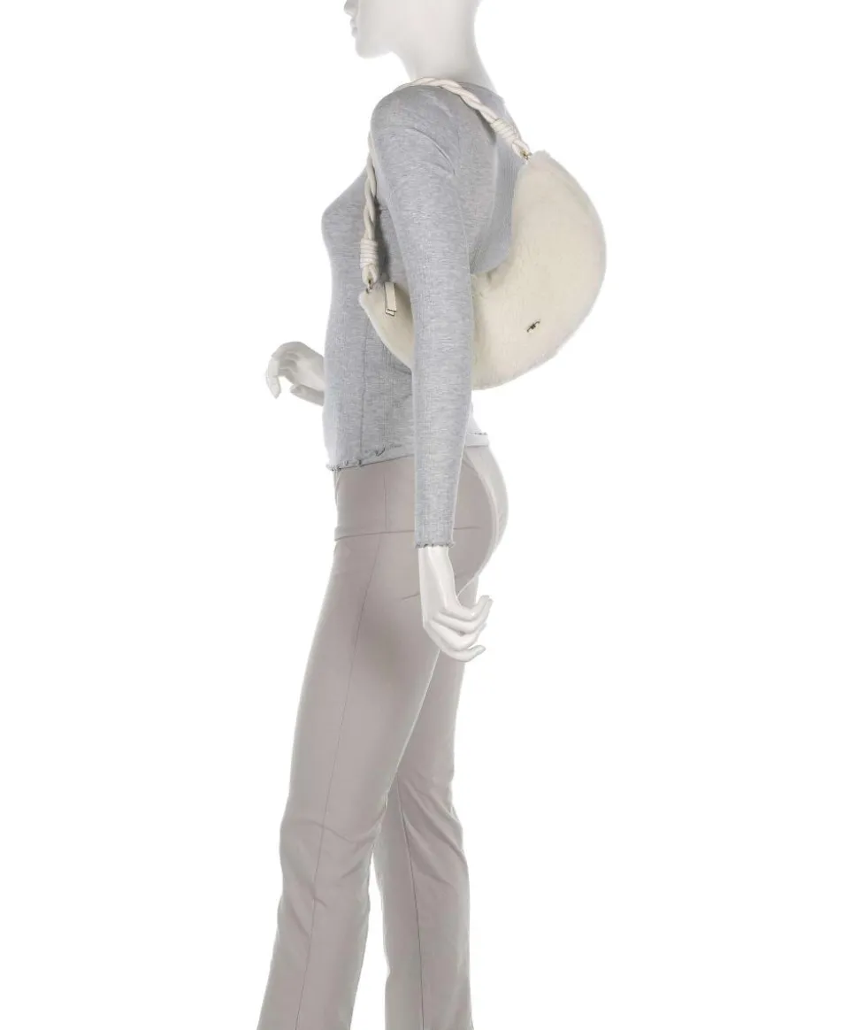 Shearling Moon Schultertasche Fell elfenbein