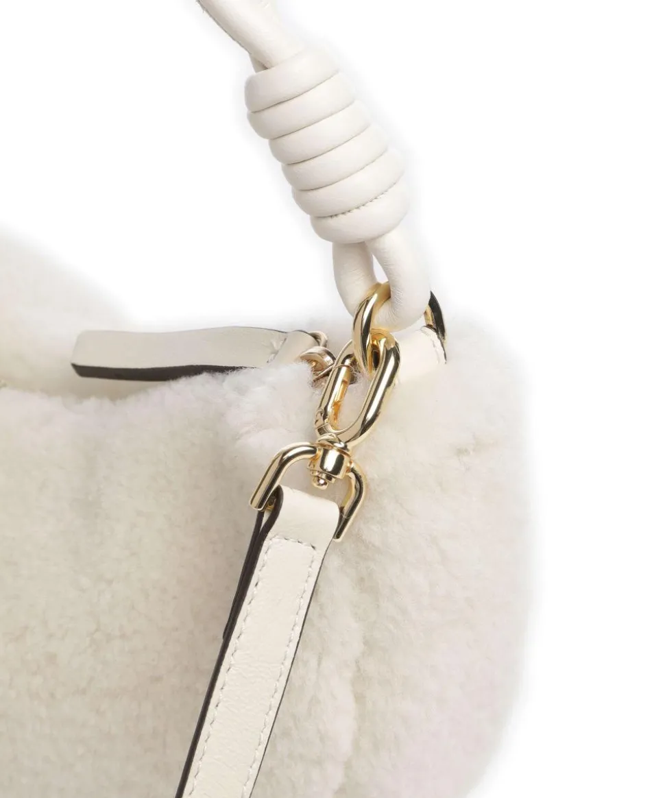 Shearling Moon Schultertasche Fell elfenbein