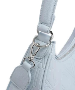 Shelby Schultertasche Lederimitat hellblau