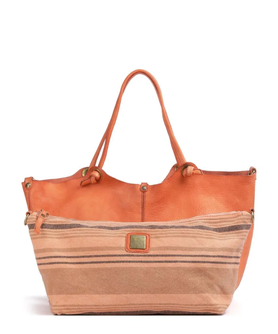 Shopper fein genarbtes Rindsleder orange