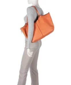 Shopper fein genarbtes Rindsleder orange