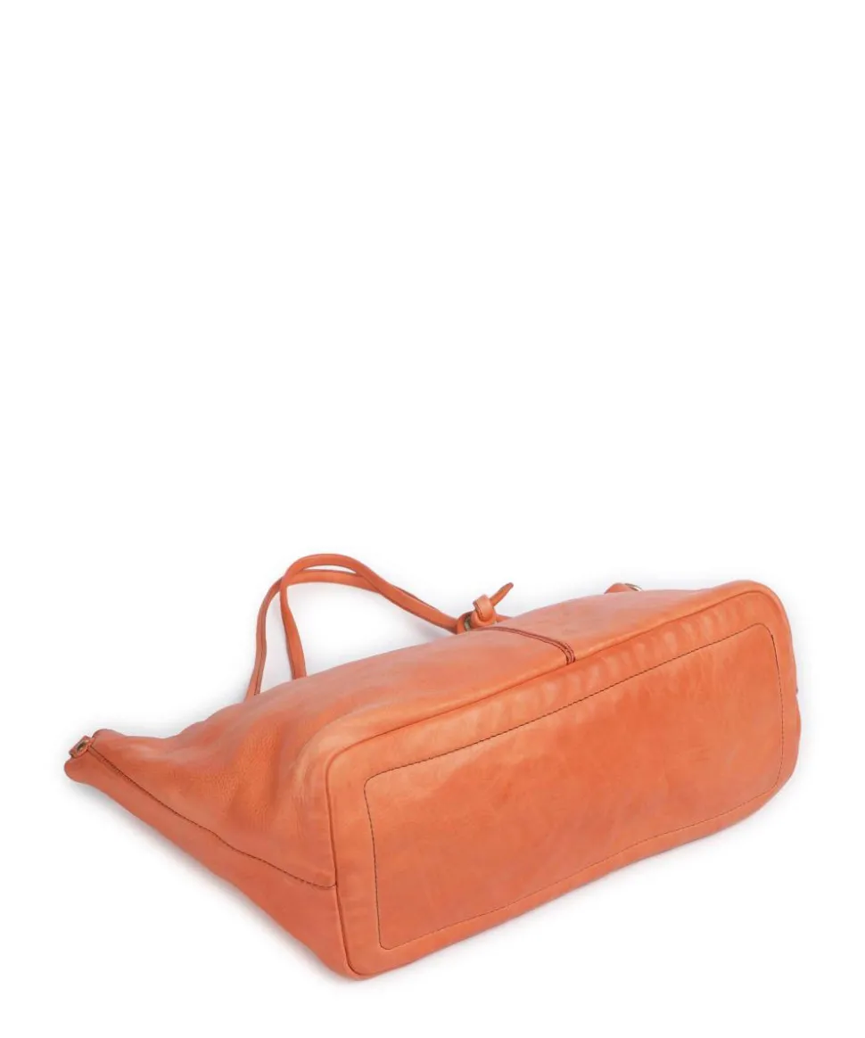 Shopper fein genarbtes Rindsleder orange