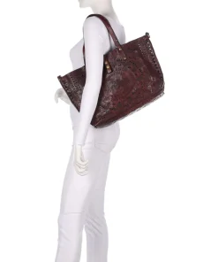 Shopper fein genarbtes Rindsleder dunkelrot