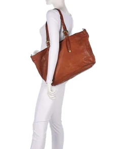 Shopper fein genarbtes Rindsleder cognac