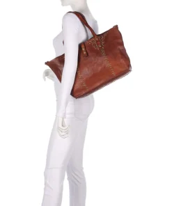 Shopper genarbtes Rindsleder cognac