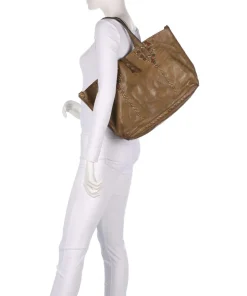 Shopper genarbtes Rindsleder olivgrün