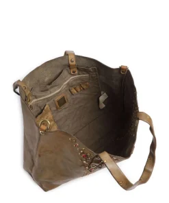 Shopper genarbtes Rindsleder olivgrün