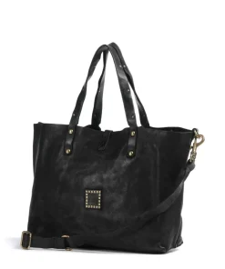 Shopper genarbtes Rindsleder schwarz