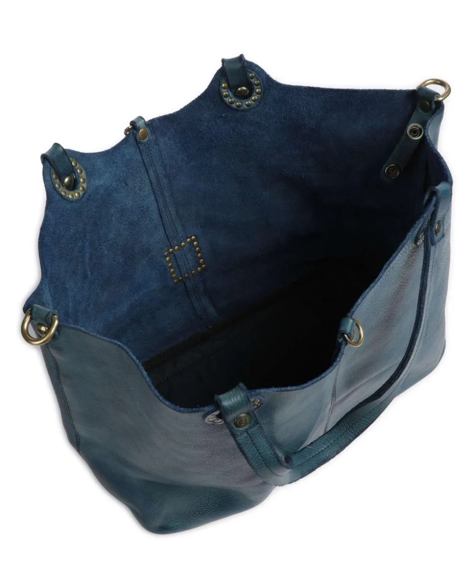 Shopper genarbtes Rindsleder petrol