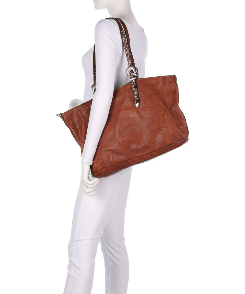 Shopper genarbtes Rindsleder cognac