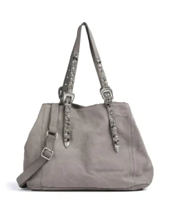 Shopper genarbtes Rindsleder grau
