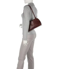 Single Tracollina Schultertasche fein genarbtes Rindsleder braun