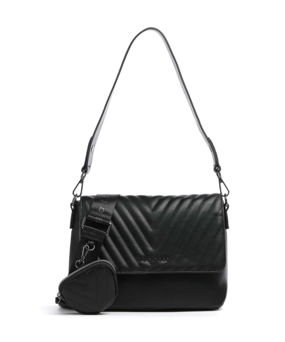 Sira Schultertasche Lederimitat schwarz