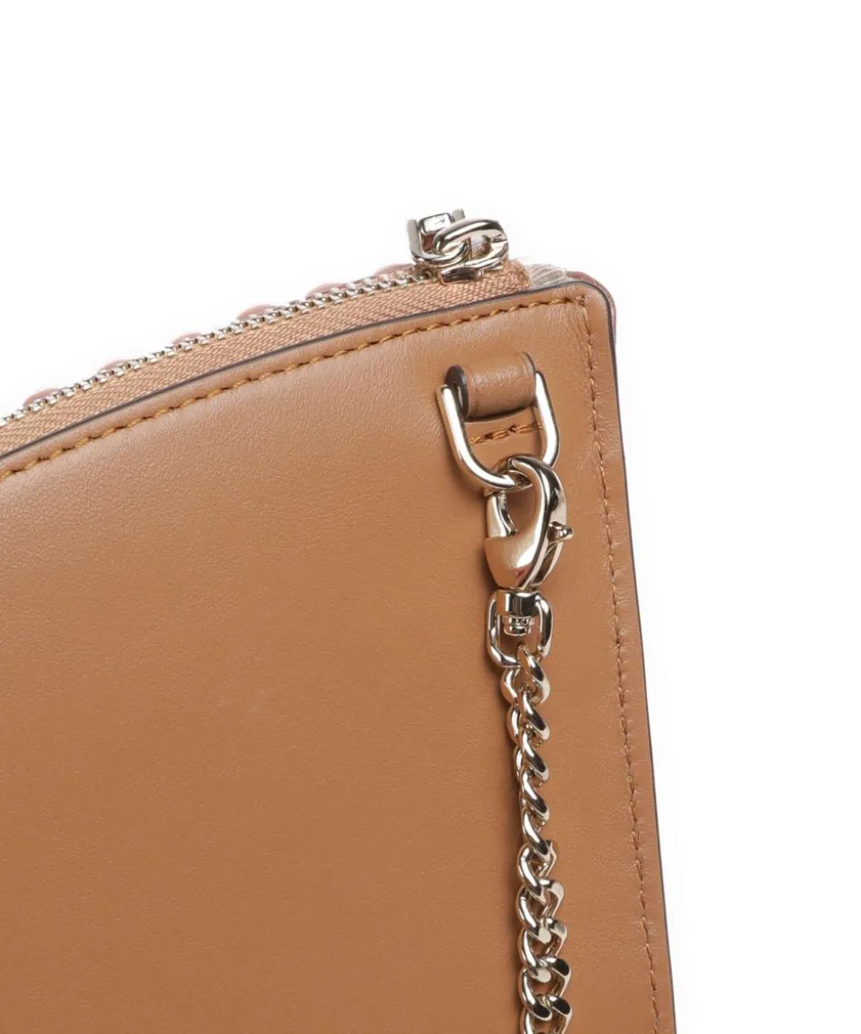 Slice Umhängetasche Textil, fein genarbtes Rindsleder beige/braun