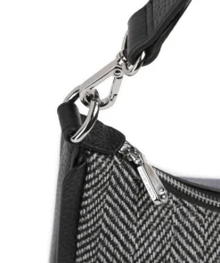 Sloane Street Schultertasche Textil, genarbtes Rindsleder schwarz