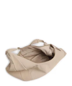 Slouchy Big Beuteltasche aufgerautes Kalbsleder beige