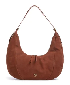 Slouchy Big Beuteltasche aufgerautes Kalbsleder braun