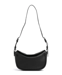 Small Pebble M Schultertasche genarbtes Rindsleder schwarz