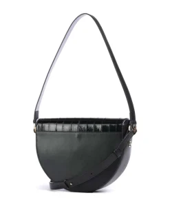 Smile Bag Schultertasche genarbtes Leder schwarz