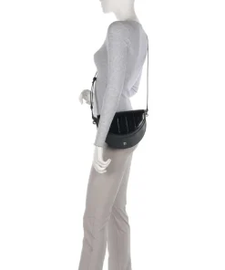 Smile Bag Schultertasche genarbtes Leder schwarz