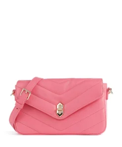 Soft Matelassé Umhängetasche weiches Rindsleder pink
