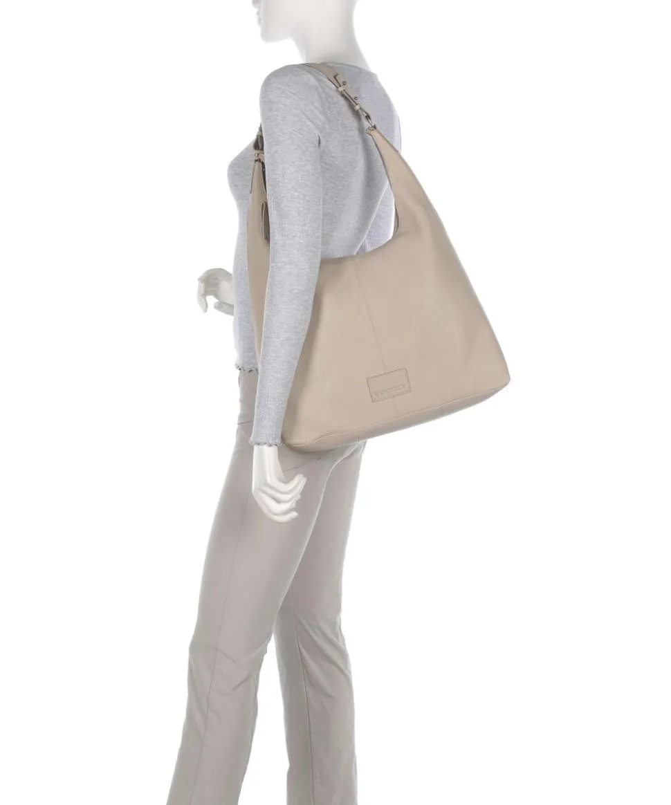 Soft Skylar Beuteltasche genarbtes Leder hellgrau