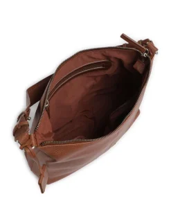 Soft Skylar Beuteltasche genarbtes Leder braun