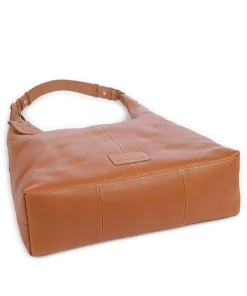 Soft Skylar Beuteltasche genarbtes Leder cognac