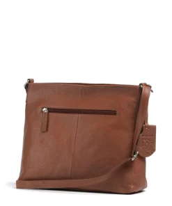 Soft Skylar Umhängetasche genarbtes Leder braun