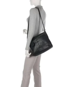 Soft Skylar Umhängetasche genarbtes Leder schwarz