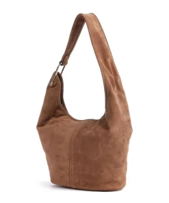 Sonny Beuteltasche aufgerautes Kalbsleder braun