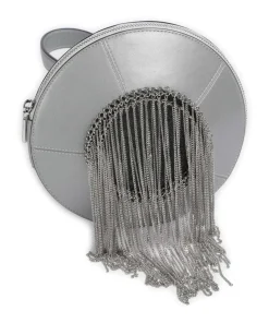 Spaced Out Handtasche Rindsleder, Schafsleder silber