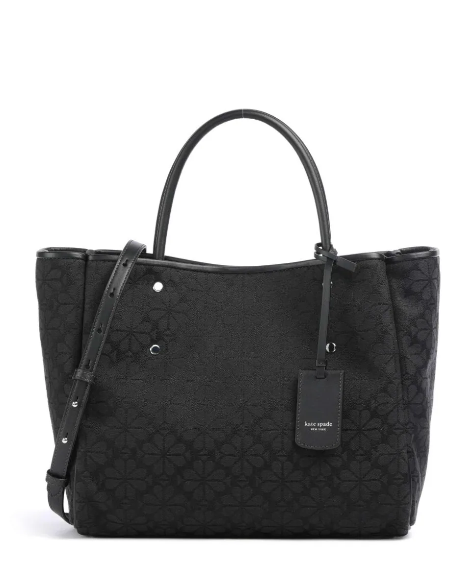 Spade Flower Jacquard Handtasche Canvas schwarz