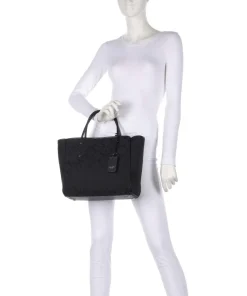 Spade Flower Jacquard Handtasche Canvas schwarz