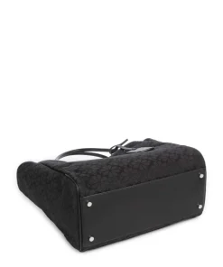 Spade Flower Jacquard Handtasche Canvas schwarz