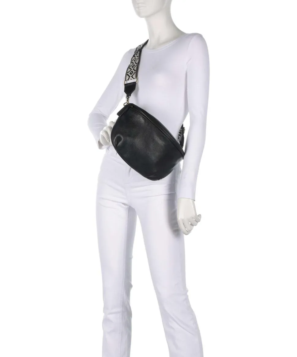 Sport Vogue Umhängetasche genarbtes Rindsleder schwarz