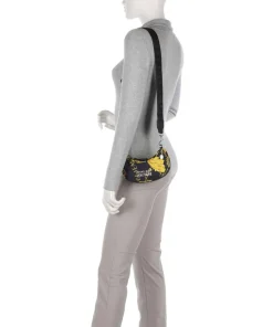 Sporty Logo Umhängetasche Polyester schwarz