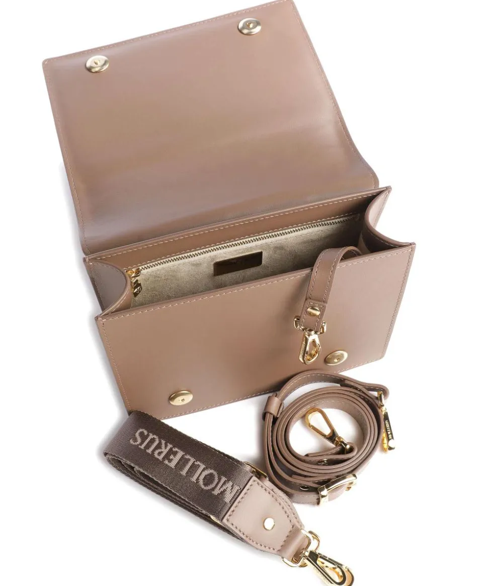 Stampato Melide Umhängetasche genarbtes Kalbsleder braun