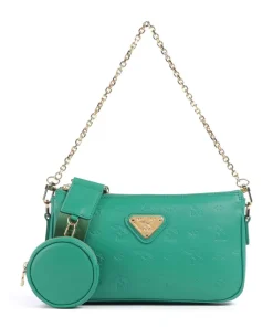 Stampato Zell Schultertasche Kalbsleder grün