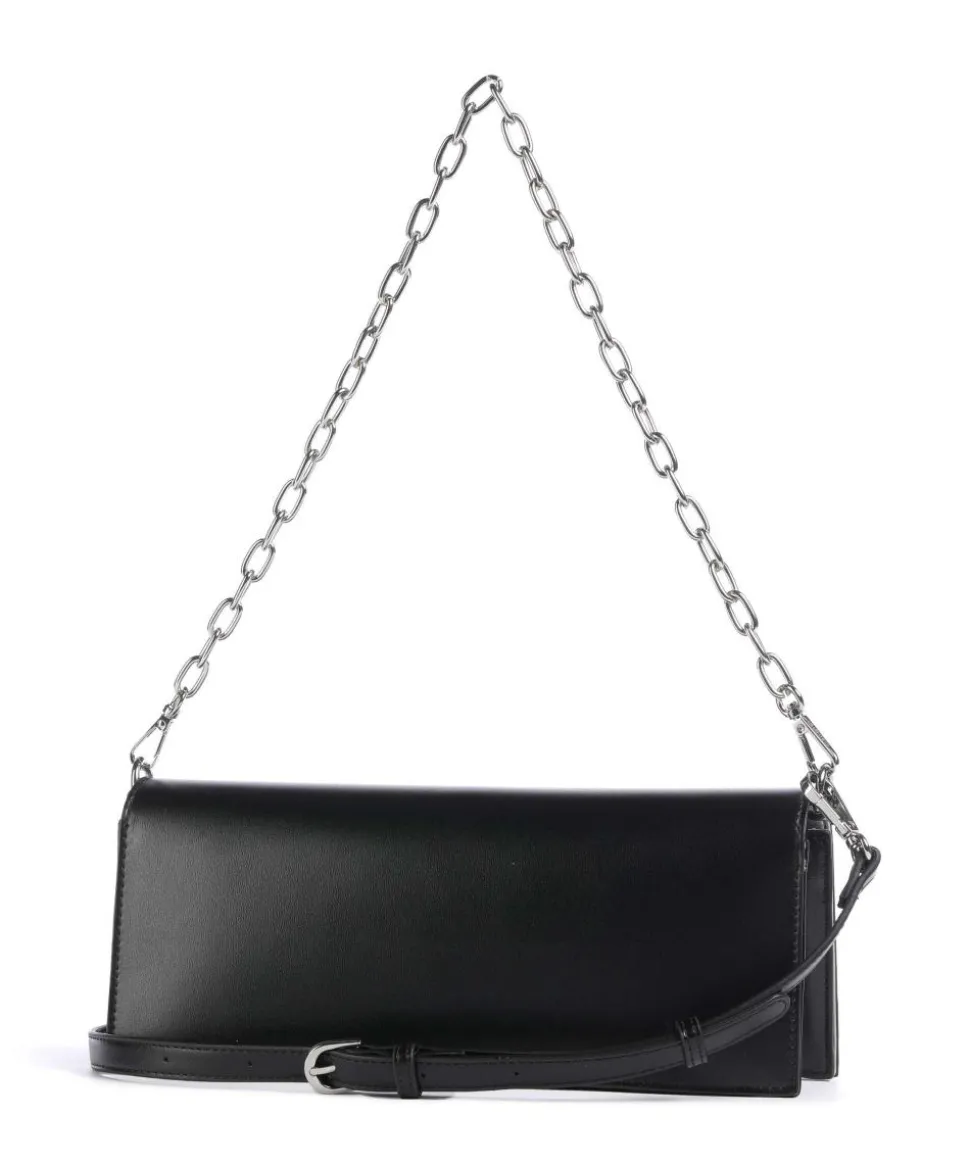 Stefany Schultertasche Lederimitat schwarz